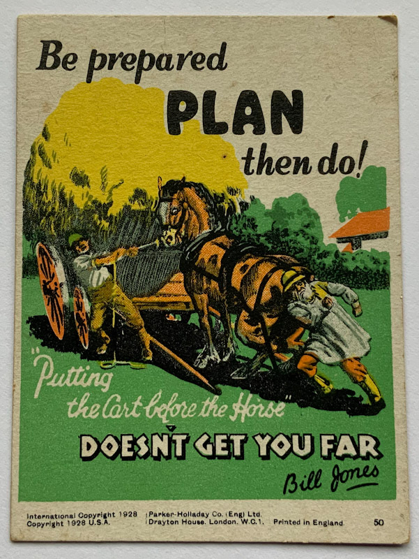 1928 Propaganda card by Parker Halladay USA Be Prepared Plan then do